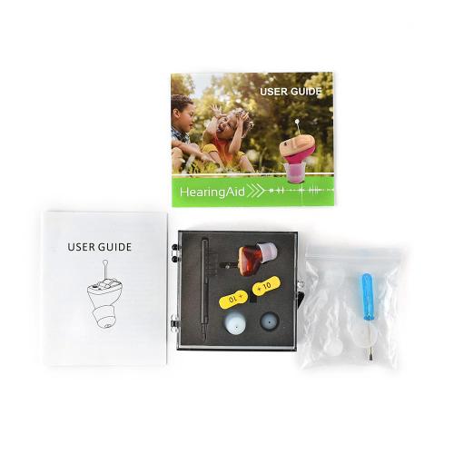 Deaf Invisible Smallest Mini CIC Model-Unisound (Red) Completely In the Canal Hearing Aid