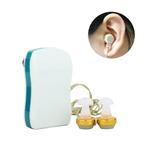 Both Ear 2Pin V-cord Sound Amplifier For Old Age Profound Hearing Loss with 8-Volume Setup Axon F-16P Pocket Hearing Aid (White)