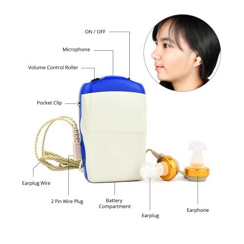 Axon F-28 Both Ear Wire Pocket Device for Old Age - Sound Enhancement Amplifier for Profound Hearing Loss